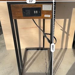 Like-New C-Shaped Laptop / Side End Tables with Built-In w/ Power Outlet & 2 USB Ports - 2 available