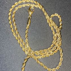 24k Gold Rope Chain Necklace