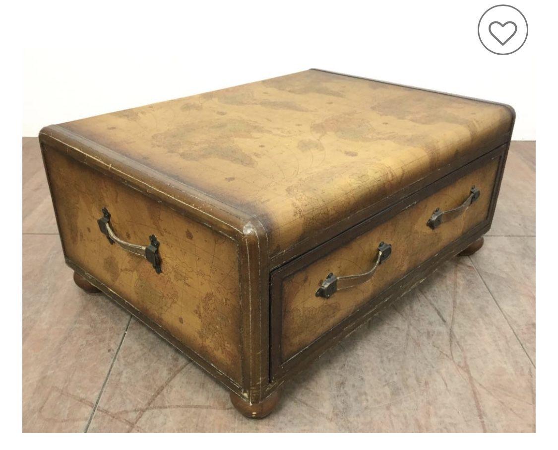 Old World Map Print Trunk Coffee Table 