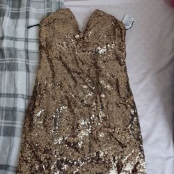 Gold Mini Dress