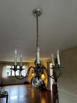 Delft Blue/white Vintage Chandelier