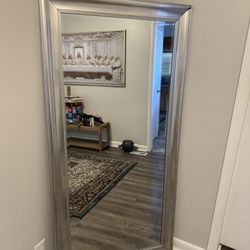 Large Floor Mirror – Silver Frame – Full Length Mirror