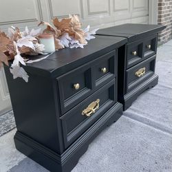 Beautiful Black Bassett Nightstands Imperfect Tops 