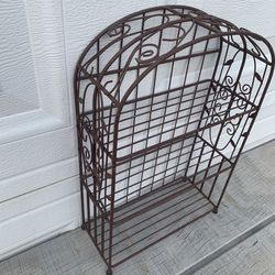 Brown Metal 3-Tier Spice Rack, Rectangular with Arched Top,Free Standing 14”tall