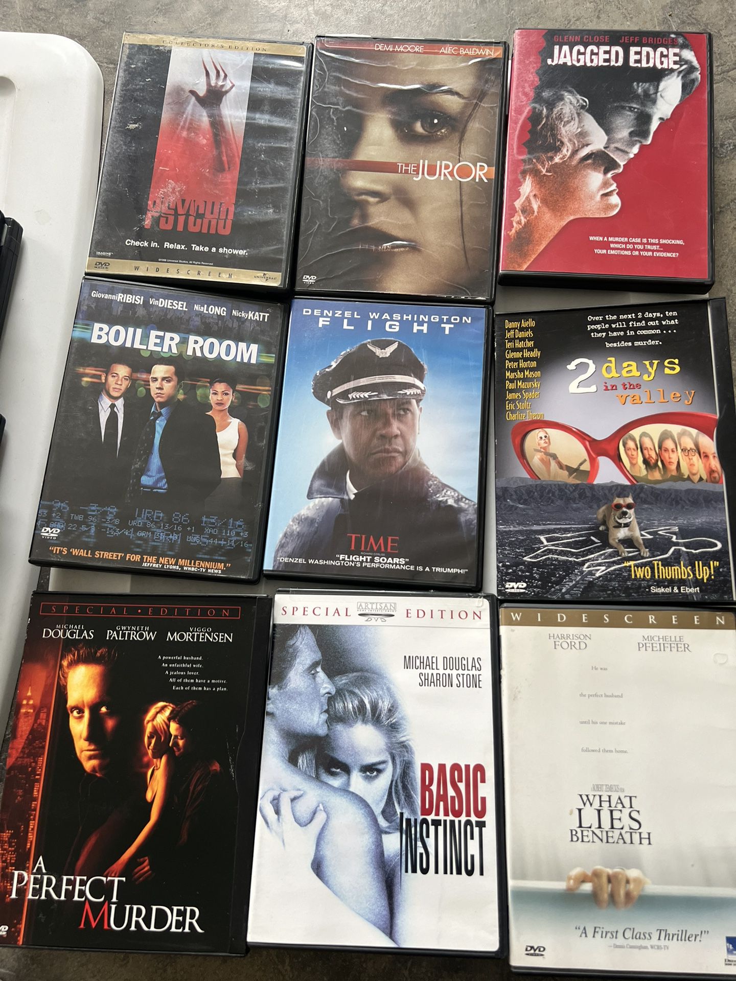 Thriller/Suspense Genre Lot Of 9 DVD’s