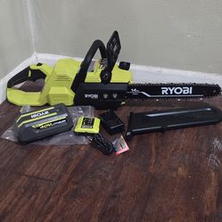RYOBI 40 VT BRUSSELS  CHAIN SAW BAR 16" + BATTER AND CHARGER