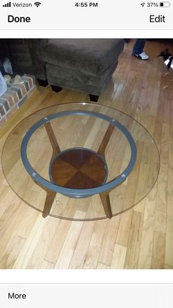 Lovely Glass Top and Wooden Bottom Table