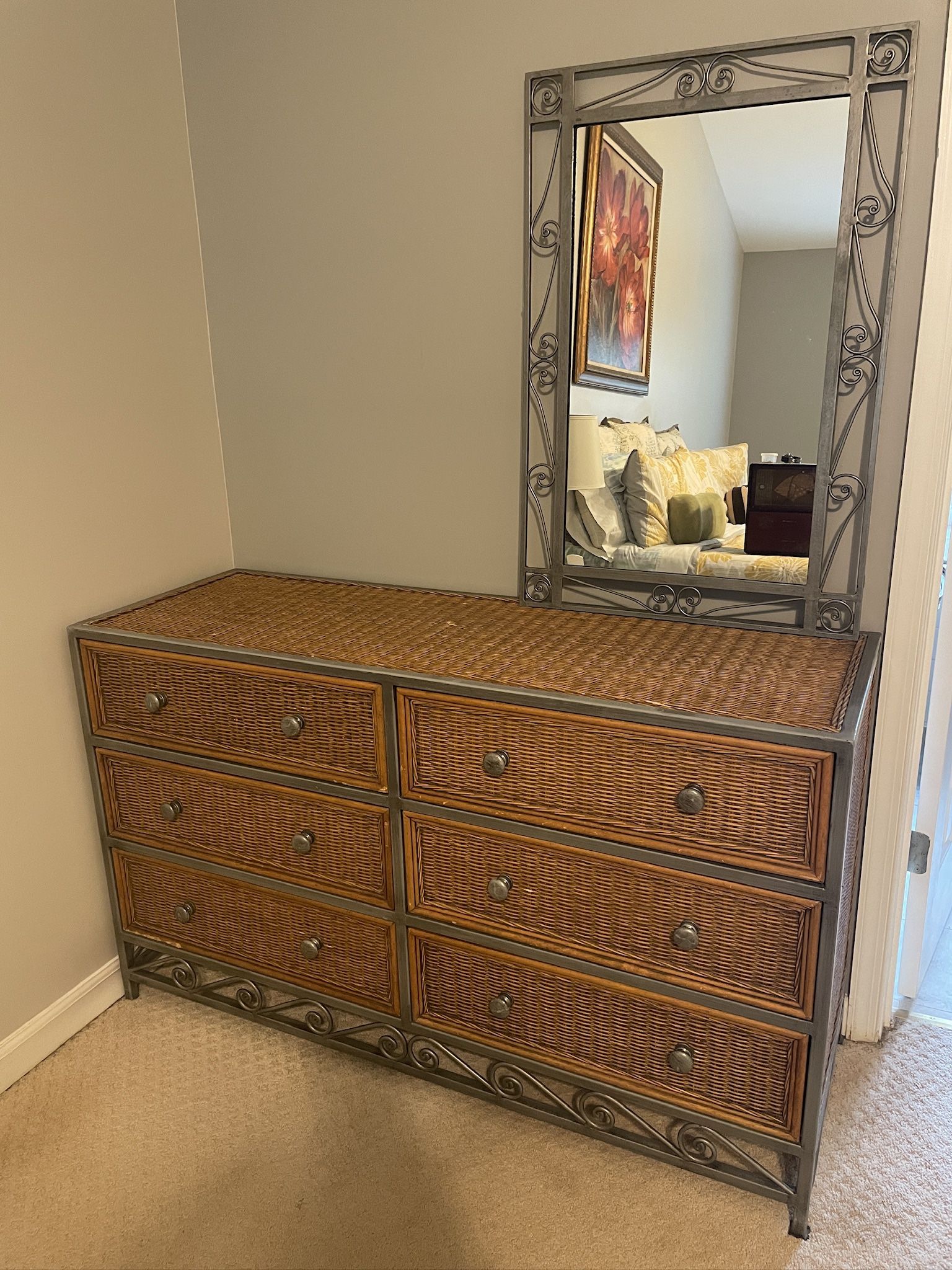 Pier 1 Miranda Wicker Dresser And Nightstands