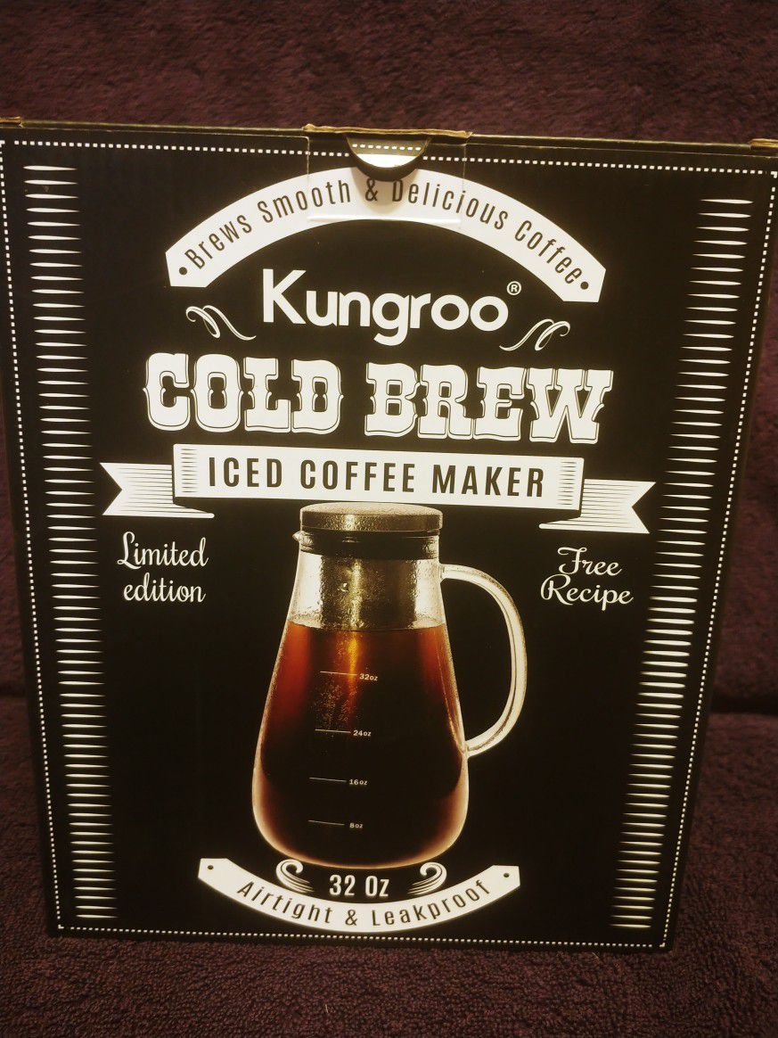 Kungroo Glass Cold Brew Coffee Maker, 32oz