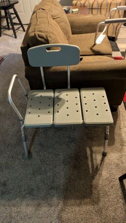 Shower transfer bench and toilet safety rails