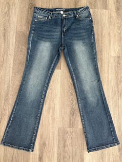Blue Asphalt Medium Wash Girls Size XL/TG Stretch Whisker Faded Jeans