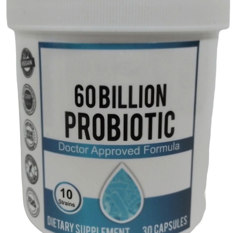 Probiotics 60 Billion CFU - 10 Strains + Organic Prebiotics - Immune, Digestive 