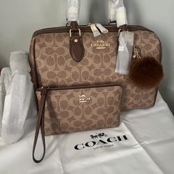 Coach Large Rowan Satchel And Matching Wallet 