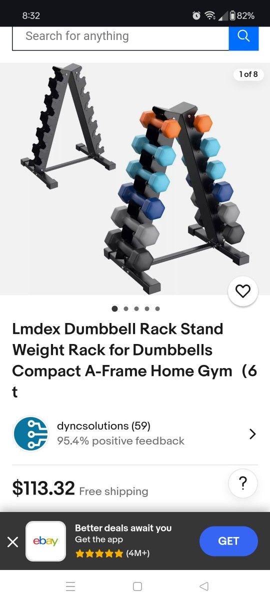 Lmdex Dumbbell Rack Stand Weight Rack for Dumbbells Compact A-Frame Home Gym(6 t