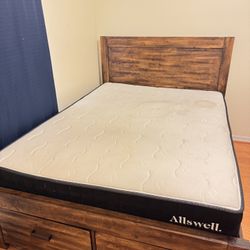 Queen Size Bed Frame With Mattress 