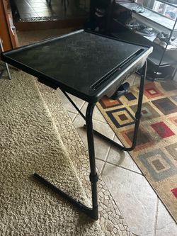Black Adjustable Folding TV Tray Table