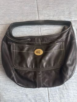 Coach Dark Brown Leather Hobo Bag