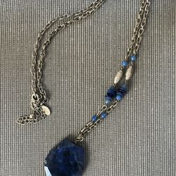 Chicos 34” Blue Stone Statement Necklace