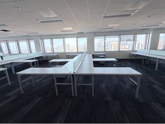 Office desks, file cabinets, book cases, art paintings, dishwasher machines, conference table, chairs