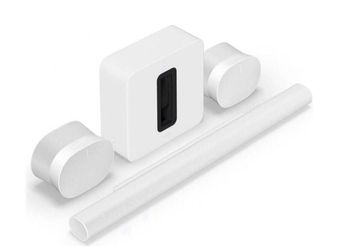 Sonos Ultimate Immersive Set with Arc Ultra White Set.  Includes Sonos Arc Ultra Dolby Atmos® sound bar, Sub 4, and two Sonos Era 300s (White) Brand N