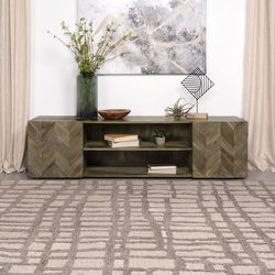 💎2-door Wood 70" TV Stand Media Console Mango Brown TV Stand Gabeta💎