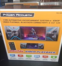 Power Acoustik Bluetooth Car Stereo With Remote Control Backup Camara Ready Brand New In The Box