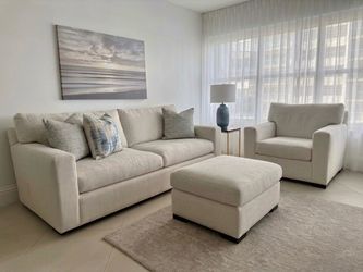Moving Sale:  Crate & Barrel Axis 88” Two-Seat Sofa – Premium Tahoe Powder Stain Resistant Fabric