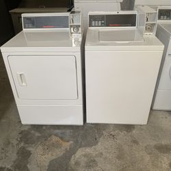Washer And Dryer Electric Commercial Speed Queen Good Condition 90 Days Warranty Lavadora Y Secadora Electrica Comercial Speed Queen Buenas Condicione