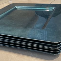 8 BLUE PLASTIC PLATES PICK UP TODAY