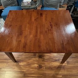 Solid Wood Drop-Leaf Dining Table – Retro Cherry Finish