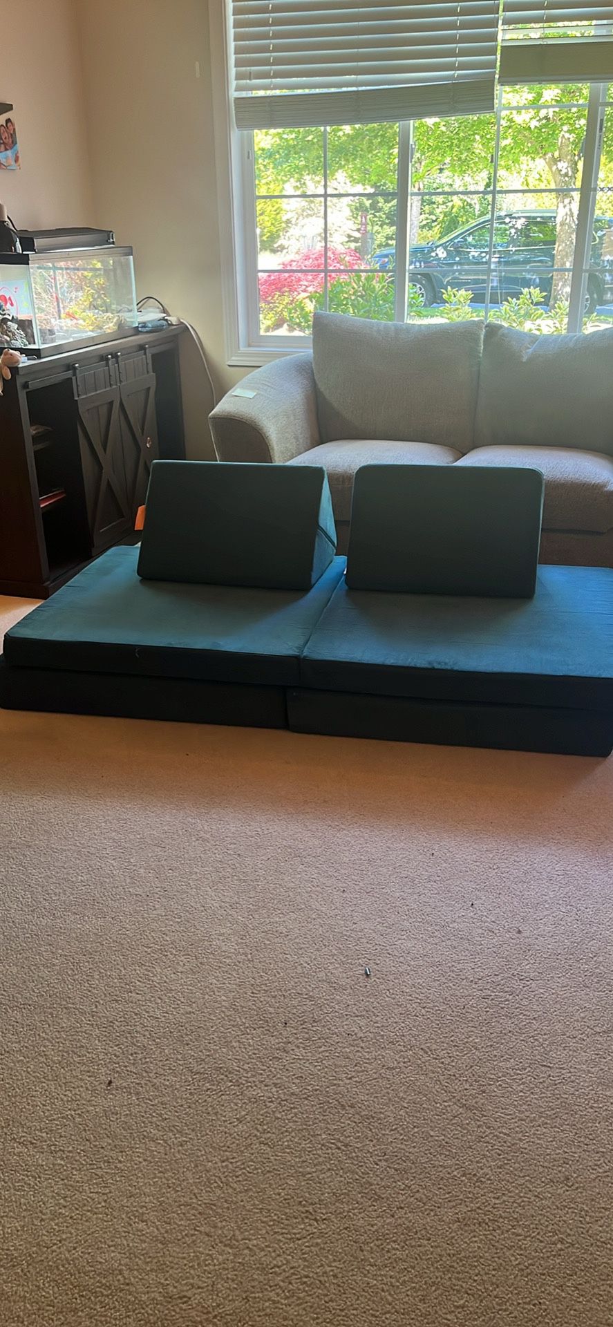 Dark Teal Nugget Couch