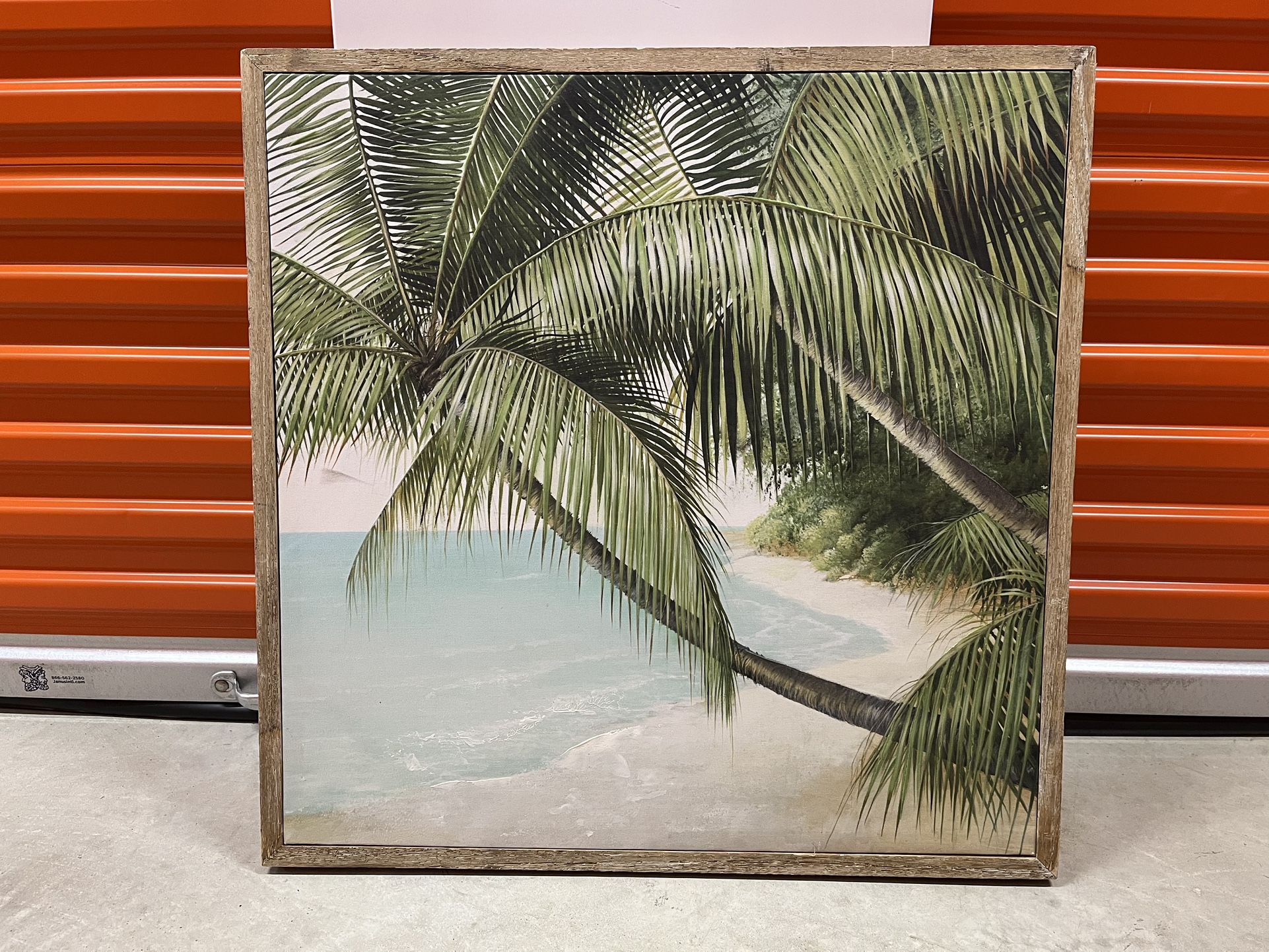 Framed Palm Tree Beach Art