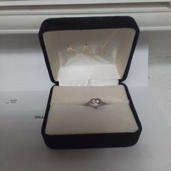 White Gold Custom Heart Diamond Engagement Ring/Promise Ring