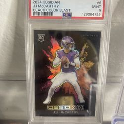 JJ McCarthy Black Color Blast PSA 9