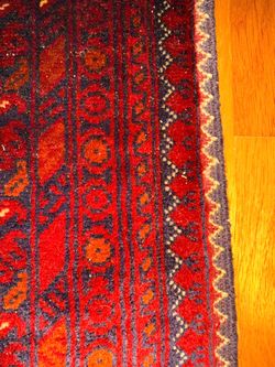 Handwoven 100% Wool Carpet 8x11 from Pakistan dark red color.