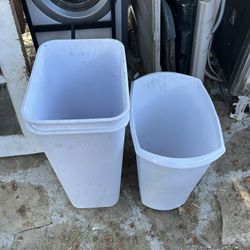 Free White Plastic Trash Cans