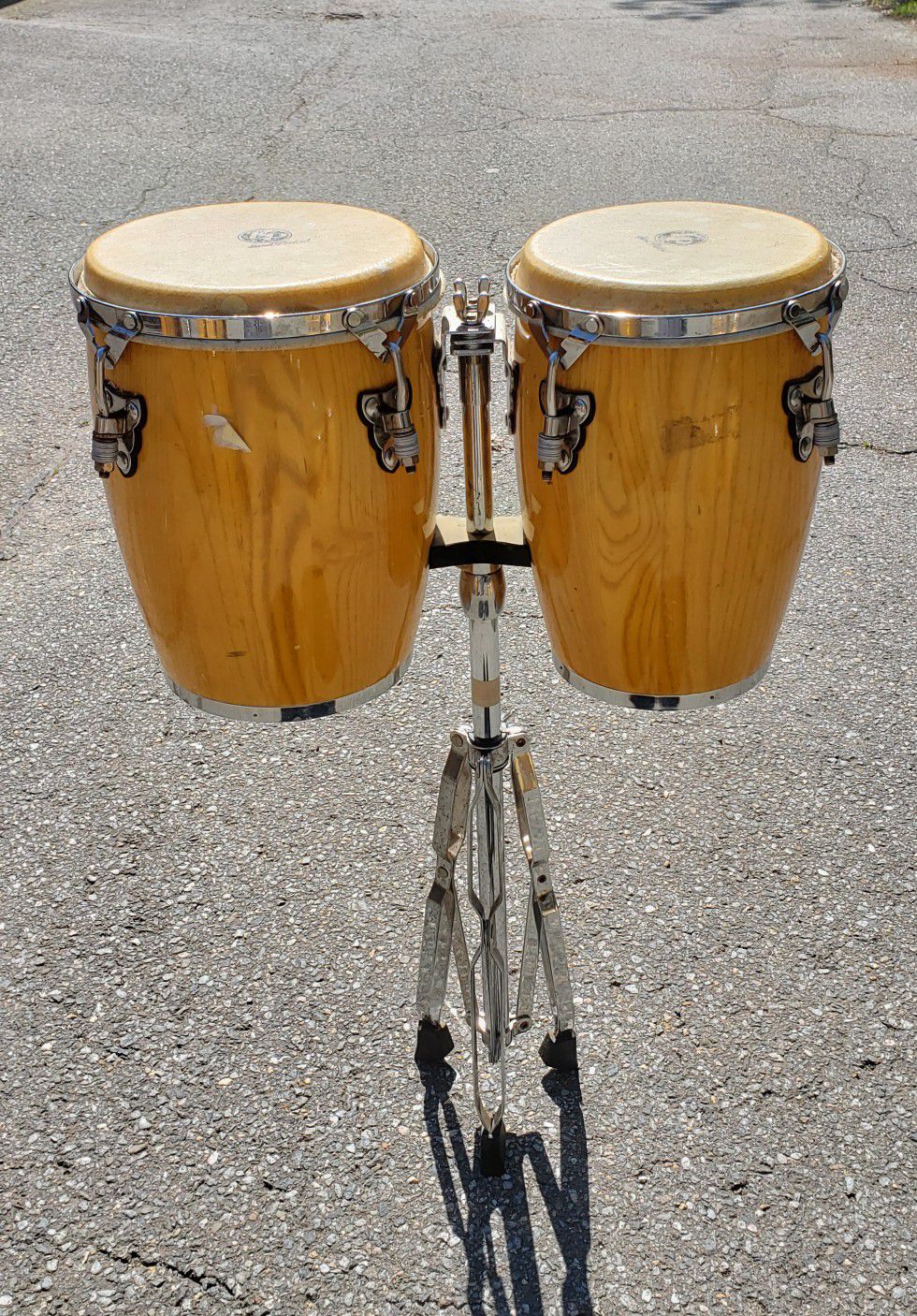 NATURAL CONGA DRUM SET  with Stand