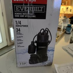 Everbilt 1/4 HP Aluminum Submersible Sump Pump Tether Switch