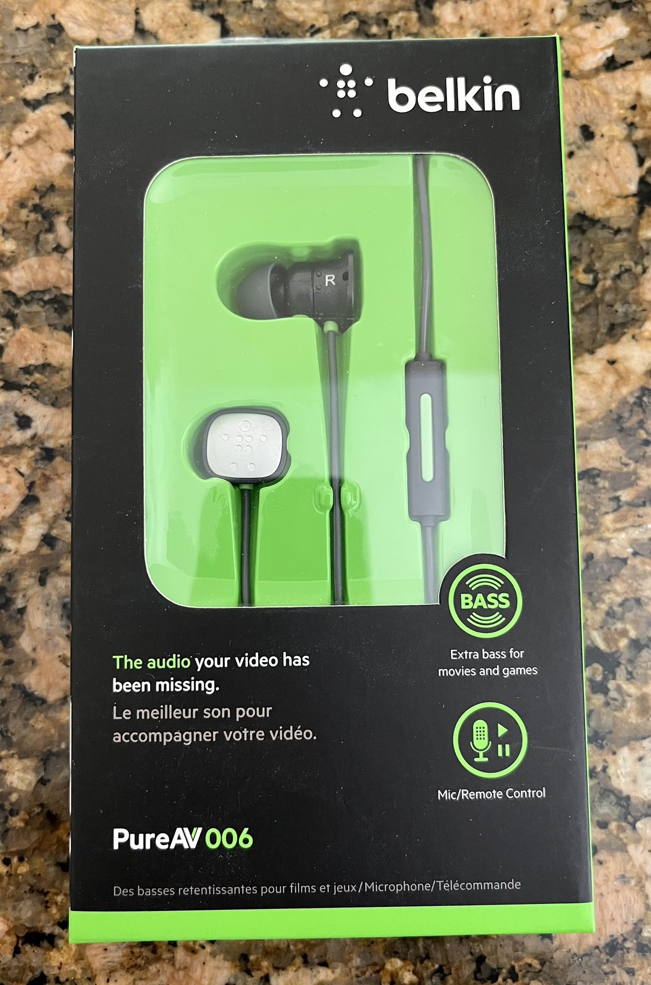 New Belkin Headphones Cellphone With Mic/remote