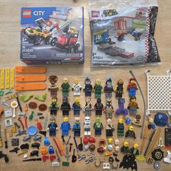 LEGO Minifigure Lot of 28 Figures with Accessories and 2 Sealed Sets (Ninjago, Minecraft and More)