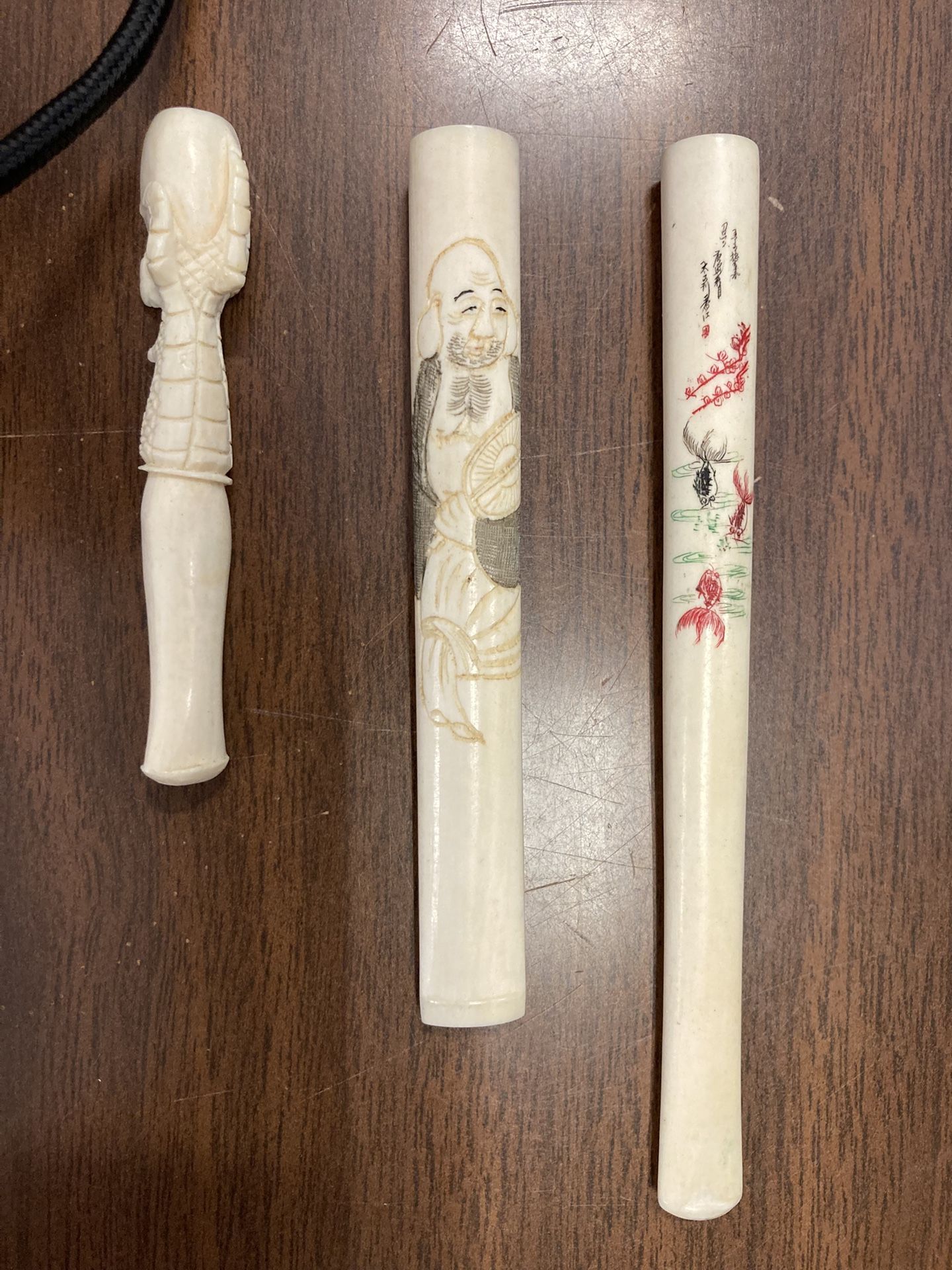 (3) Antique Hand Carved Cigarette Holders. (Johnstown Ohio)