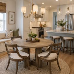RESTORATION HARDWARE 48” Solid Marble Dining Table And 4 Chairs
