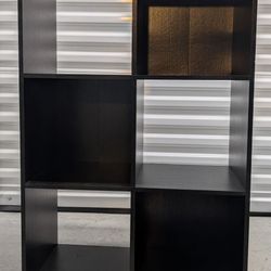 6 cube bookshelf/storage shelf, black
