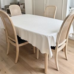 Oak Dining Table Chair Set 