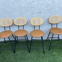 Tan/Orange Bar Stools 