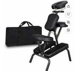 Portable Massage Chair Leather Pad Travel Massage Tattoo Spa Chair, Black