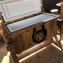 Bancas rústicas y hielera ala venta