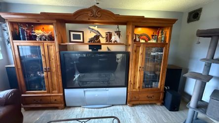 FREE, wood, TV entertainment wall unit
