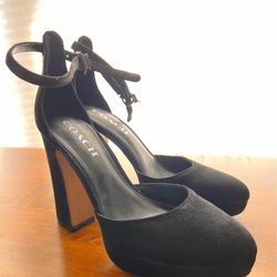 heeled Coach black sandals 