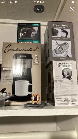 New French press, coffee maker, magic chef microwave and new ikea hot plate